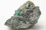 Cubic Green Fluorite Crystals on Quartz - China #197165-1